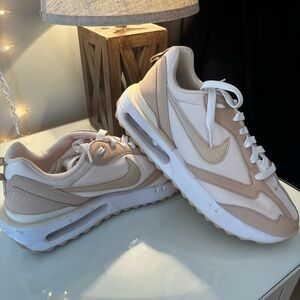 Nike Women's Cream and White Sneakers